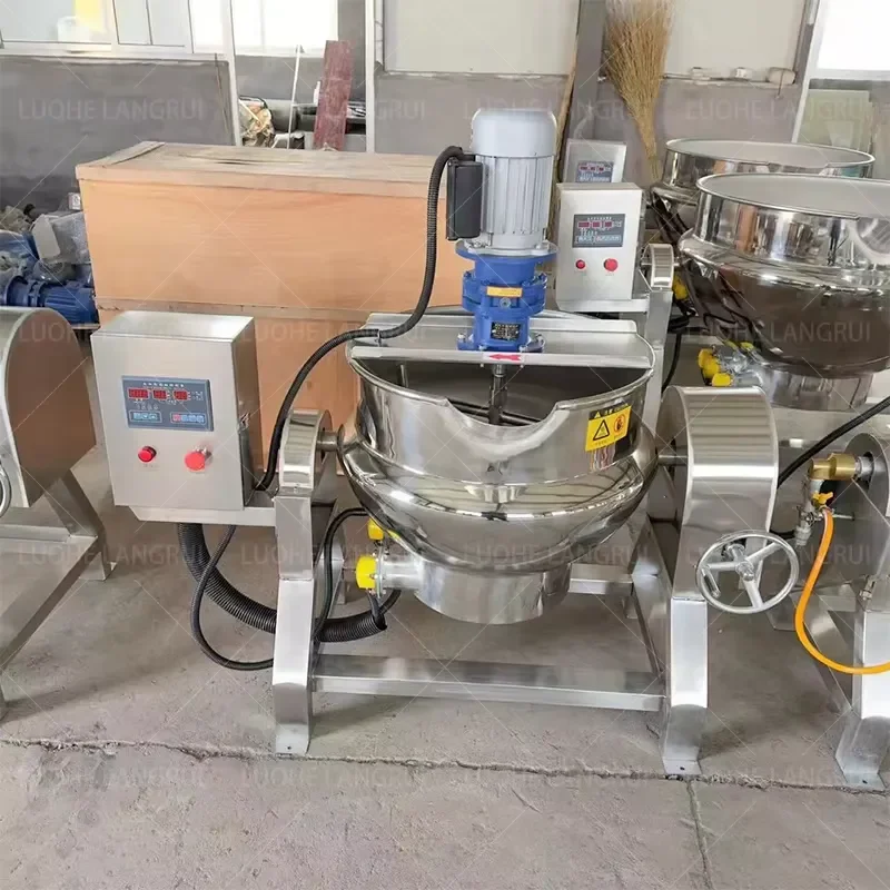 Industrial Automatic Cooking Mixer 50l-1000l Jam Chili Sauce Cooking Stirring Double Steam Jacketed Kettle with Mixer - view 5