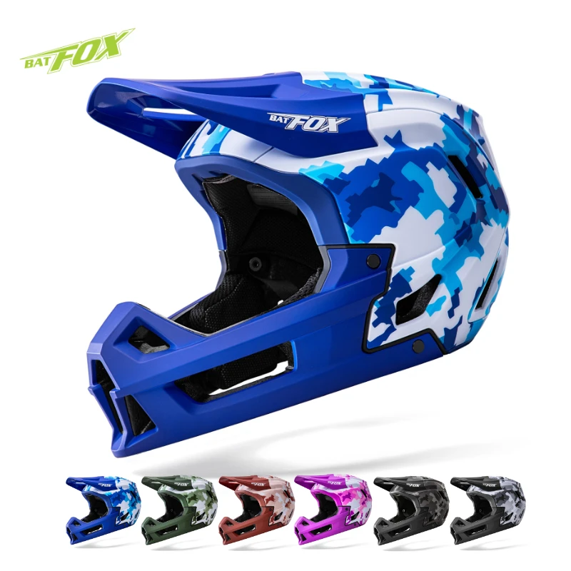 BATFOX Full Face Bike Helmet Off road speed reduction Downhill Protect MTB Bicycle Helmet BMX Riding Racing Moto Cycling Helmets