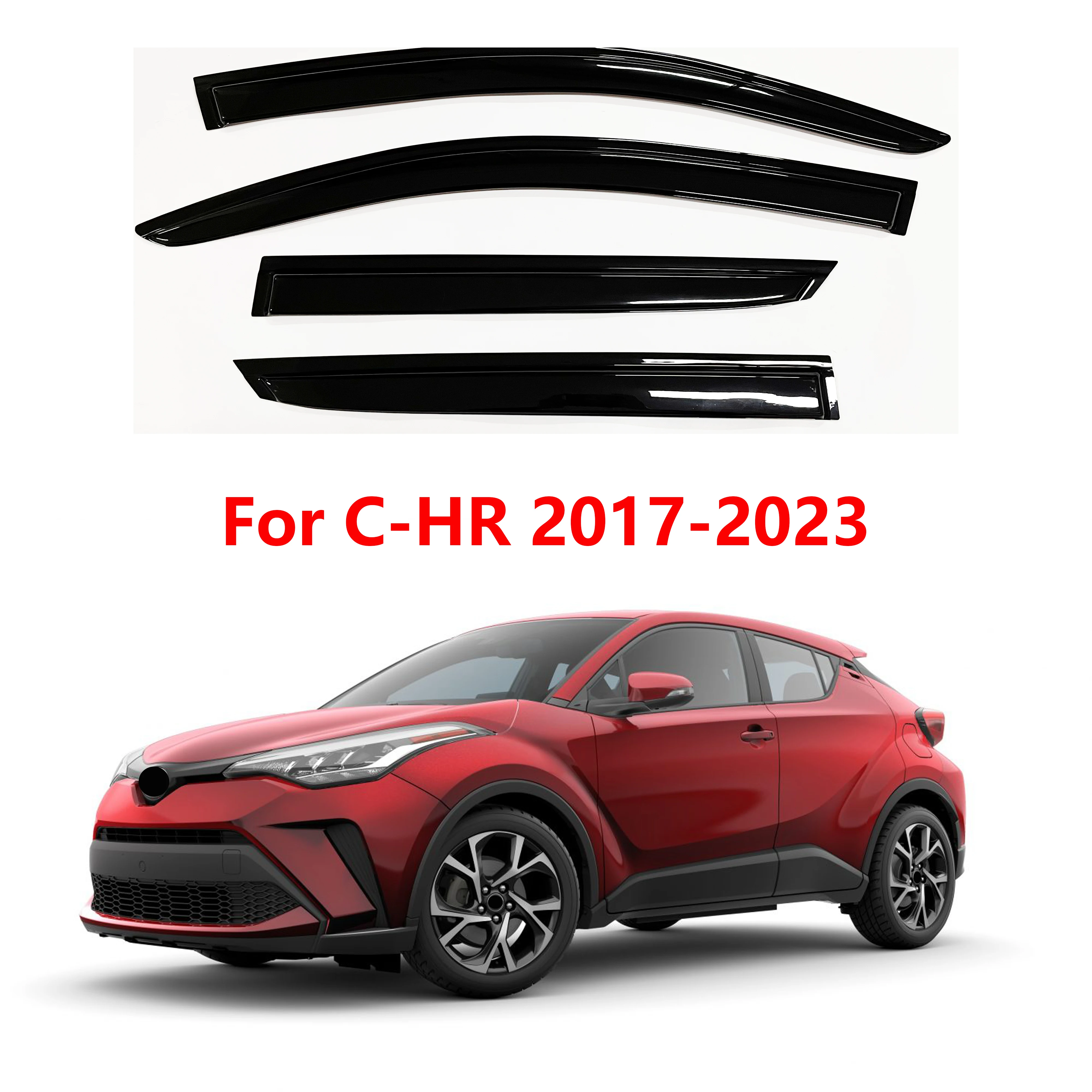 

4 pcs of the latest model car window sunshade for C-HR 2017-2023, window visor rain guards window visors window rain guards