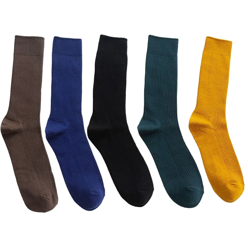 3 paires de chaussettes en coton pour hommes, mode décontracté noir Harajuku rétro chaussettes longues chaussettes d'affaires pour hommes cadeaux taille Plus 39-46