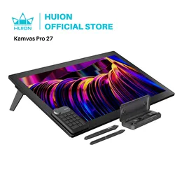 HUION KAMVAS Pro 27 4K UHD Drawing Tablet with Screen, PenTech 4.0 Stylus with 2nd Gen Anti-Glare Etched Glass 98% Adobe RGB