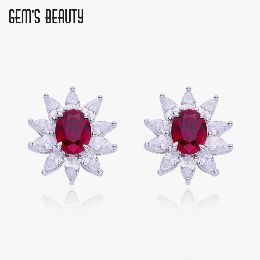 

Gem's Beauty 100% 925 Sterling Silver High Carbon Diamond Stud Earrings For Women Sparkling Wedding Fine Jewerly Wholesale Gift