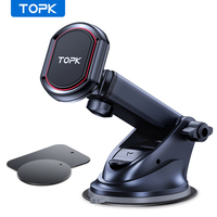 TOPK Magnetic Car Phone Holder,Universal Dashboard Windshield Industrial-Strength Suction Cup Car Phone Mount for All Phones