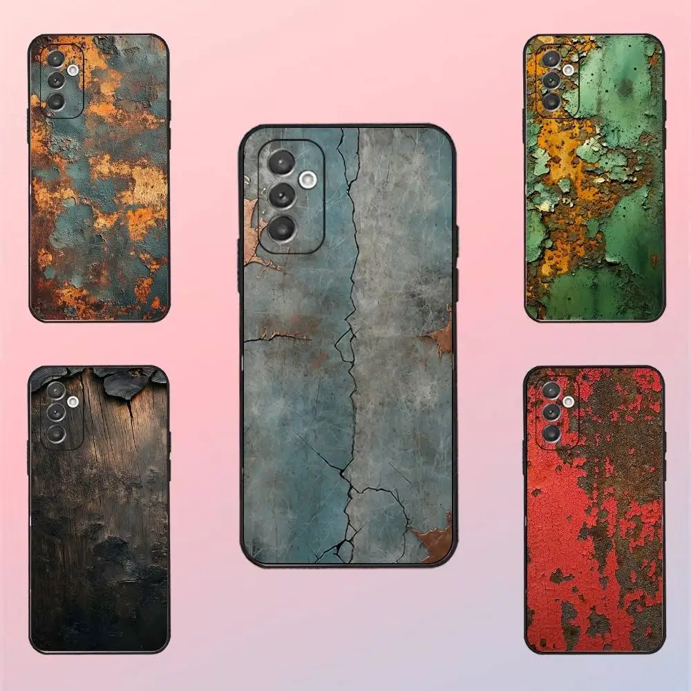 

Retro Industrial Style Rusty Phone Case For Samsung S 25,24,23,22,30,21,10,9,Ultra,Plus,Lite,FE,4,5 G Black Soft Case