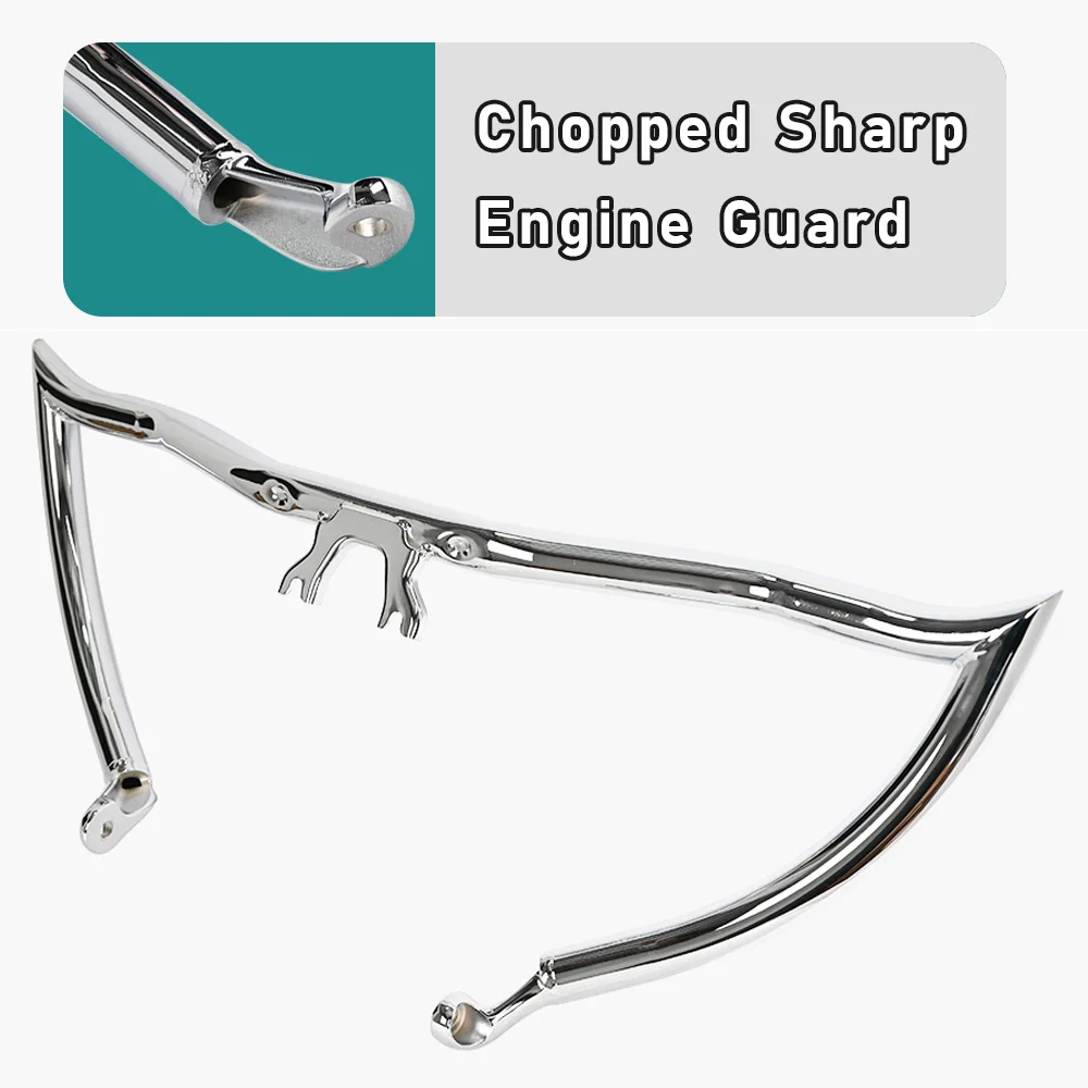الكروم المفروم شارب محرك الحرس الصلبة الصلب تحطم بار مضخة ل هارلي بجولة 2014-2025 دراجة نارية الملحقات #2