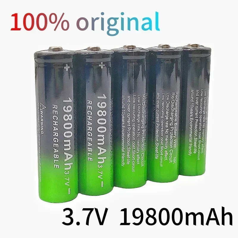 New 18650 Lithium Batteries Flashlight 18650 Rechargeable-Battery lpega 3.7V 19800Mah for Flashlight + USB charger