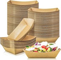 10/20/50Pcs Brown Kraft Paper Disposable Recyclable Eco-Friendly Food Serving Boats Take Out Food Trays Party Supplies for Fries