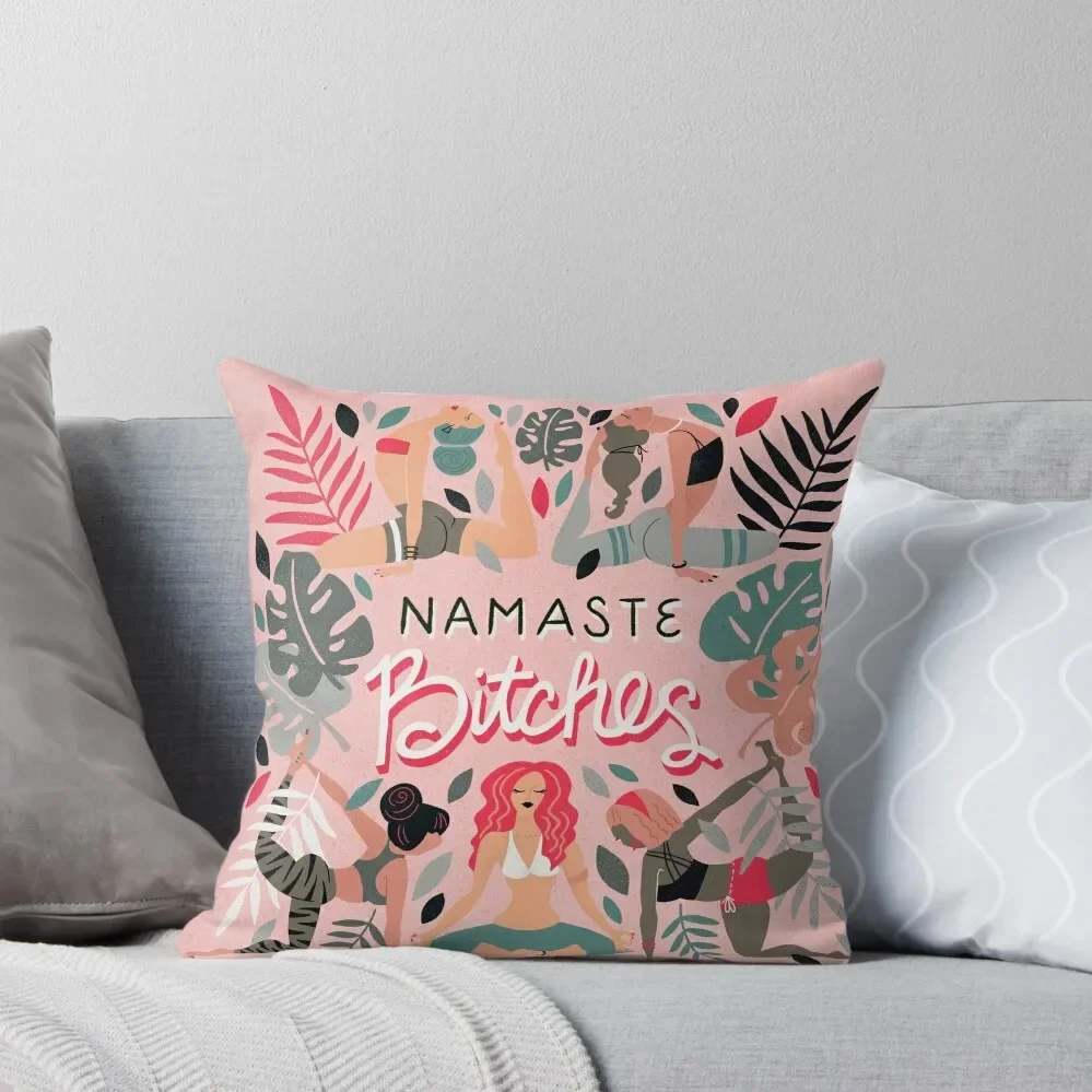 

Namaste, B*tches – Pink Palette Throw Pillow Plaid Sofa Pillowcases Cushion Covers Sofa pillow