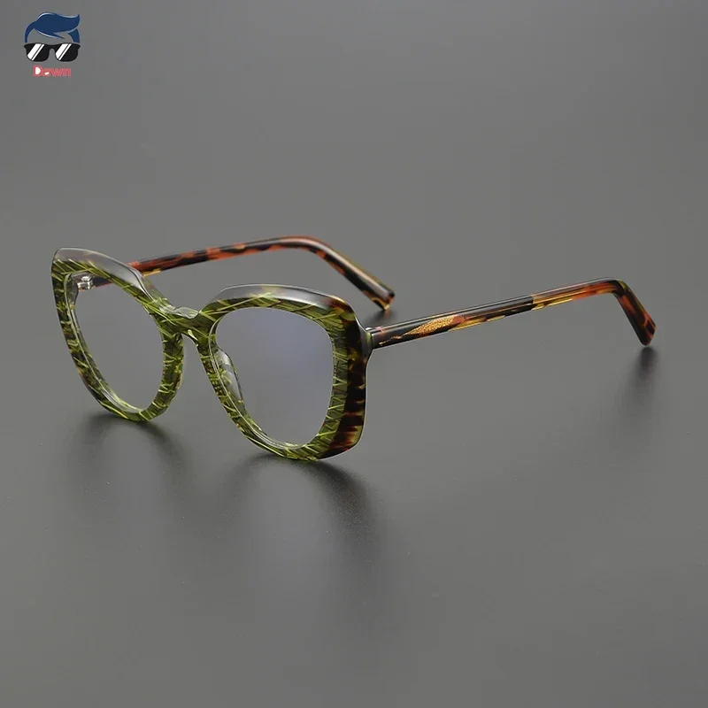 

Модные ацетатные очки «кошачий глаз», высококачественные очки в большой оправе для мужчин и женщин, оптическая оправа, роскошные брендовые очки по рецепту