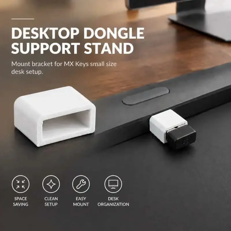 Receiver Dongle Holder Bracket For MX Keys Space Saving Desktop Mount Office Accessory