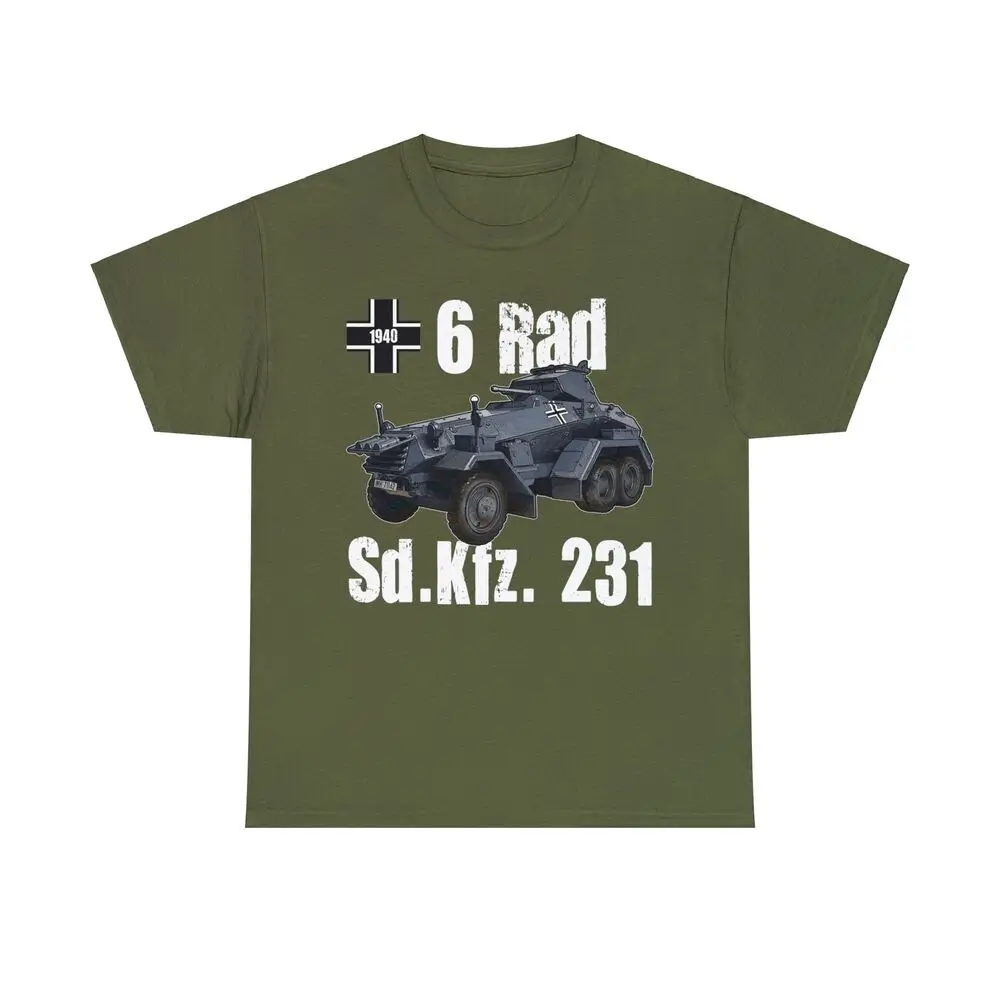 WWII German Sd.kfz. 231 6 Rad Armored Car T-Shirt 100% Cotton O-Neck Short Sleeve Summer Casual Mens T-shirt Size S-3XL