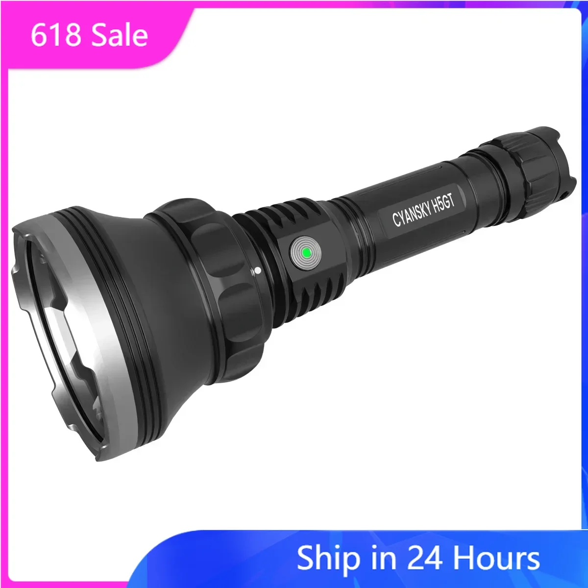 

CYANSKY H5GT 2000LM 1000M LED Flashlight 5000mAh 18650 Battery USB-C Rechargeable Multi-Color Light Torch For Tactical Tasks