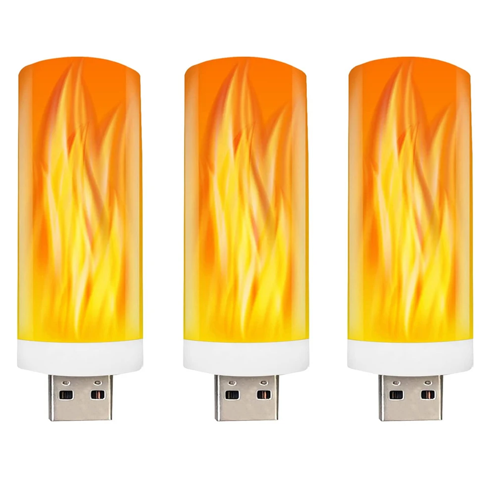 New USB Led Flame Effect Lamp Simulation Dynamic Flame Bulb Flickering Flameless Candles Night Light for Home Decor Camping