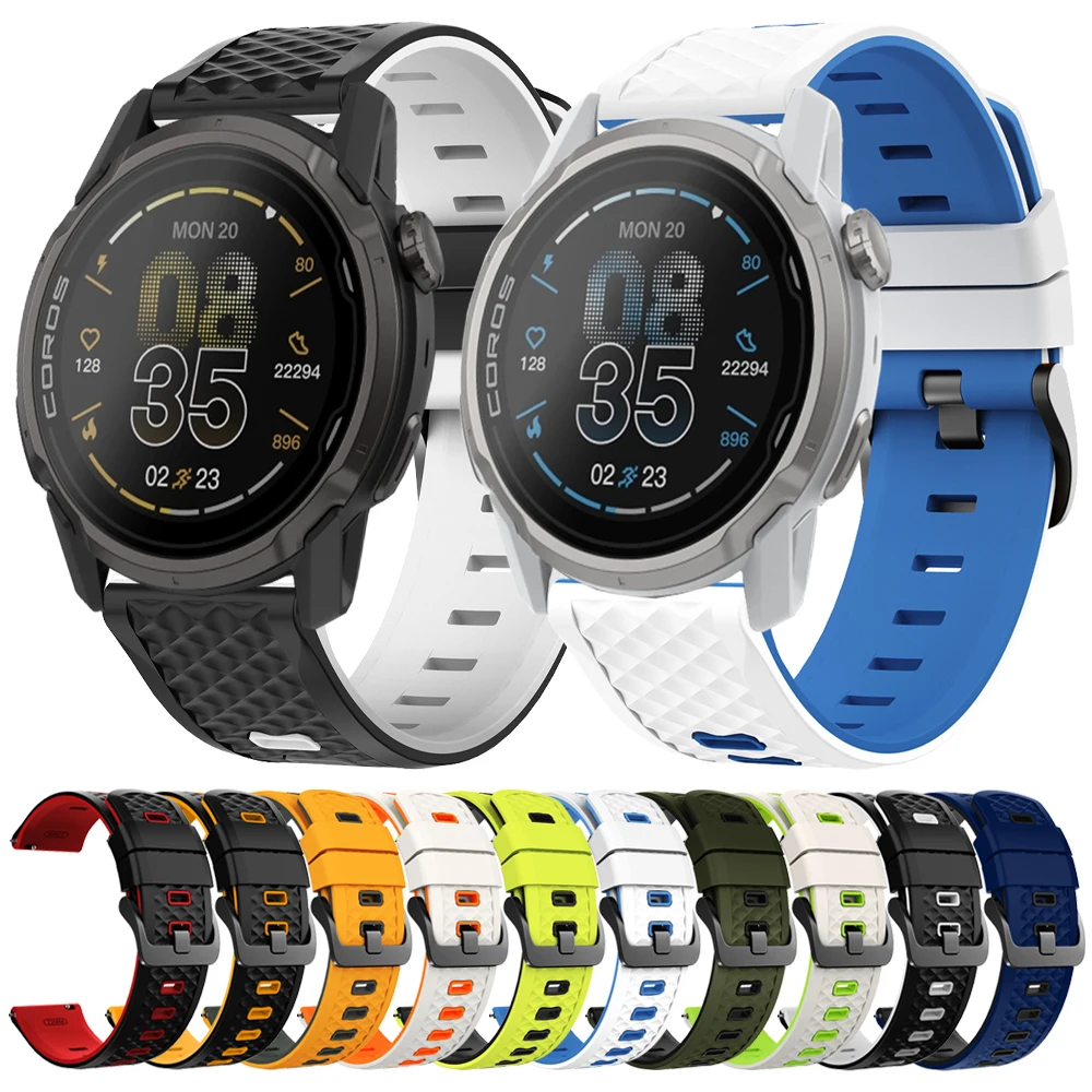 22 mm Silikonarmband für COROS PACE Pro 3/APEX 2 Pro 46 mm Sportuhrenarmbänder für COROS APEX 4 42 mm atmungsaktives Armbandzubehör