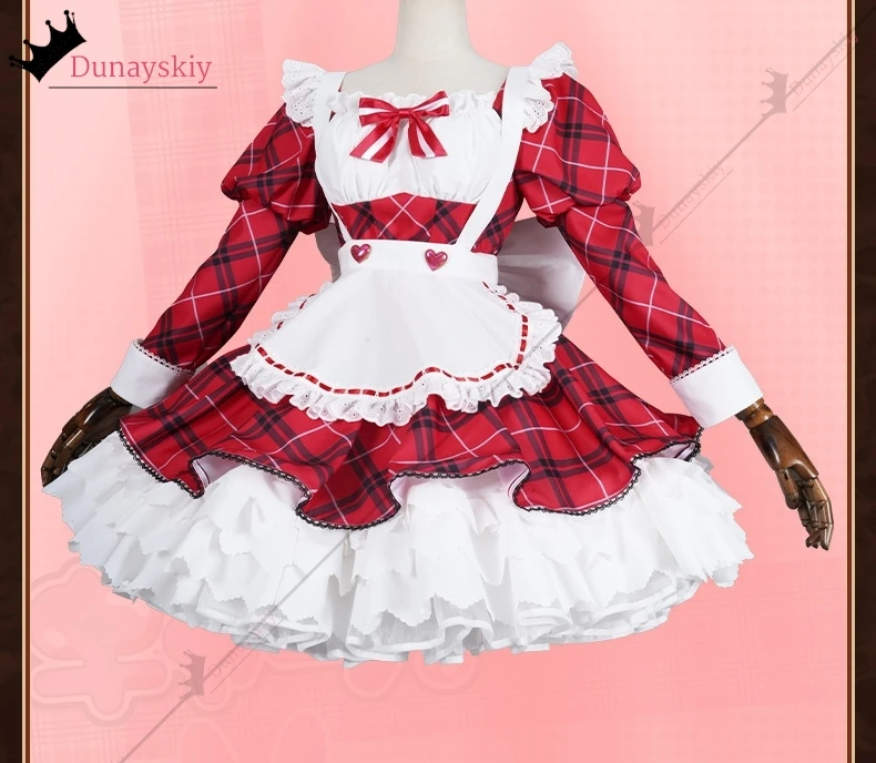 

YiNuo@AShUugo Chara UTAU Cosplay Costume Kina Maid Dress Western Style Clothes Anime Outfit . party kawaii Lolita Halloween