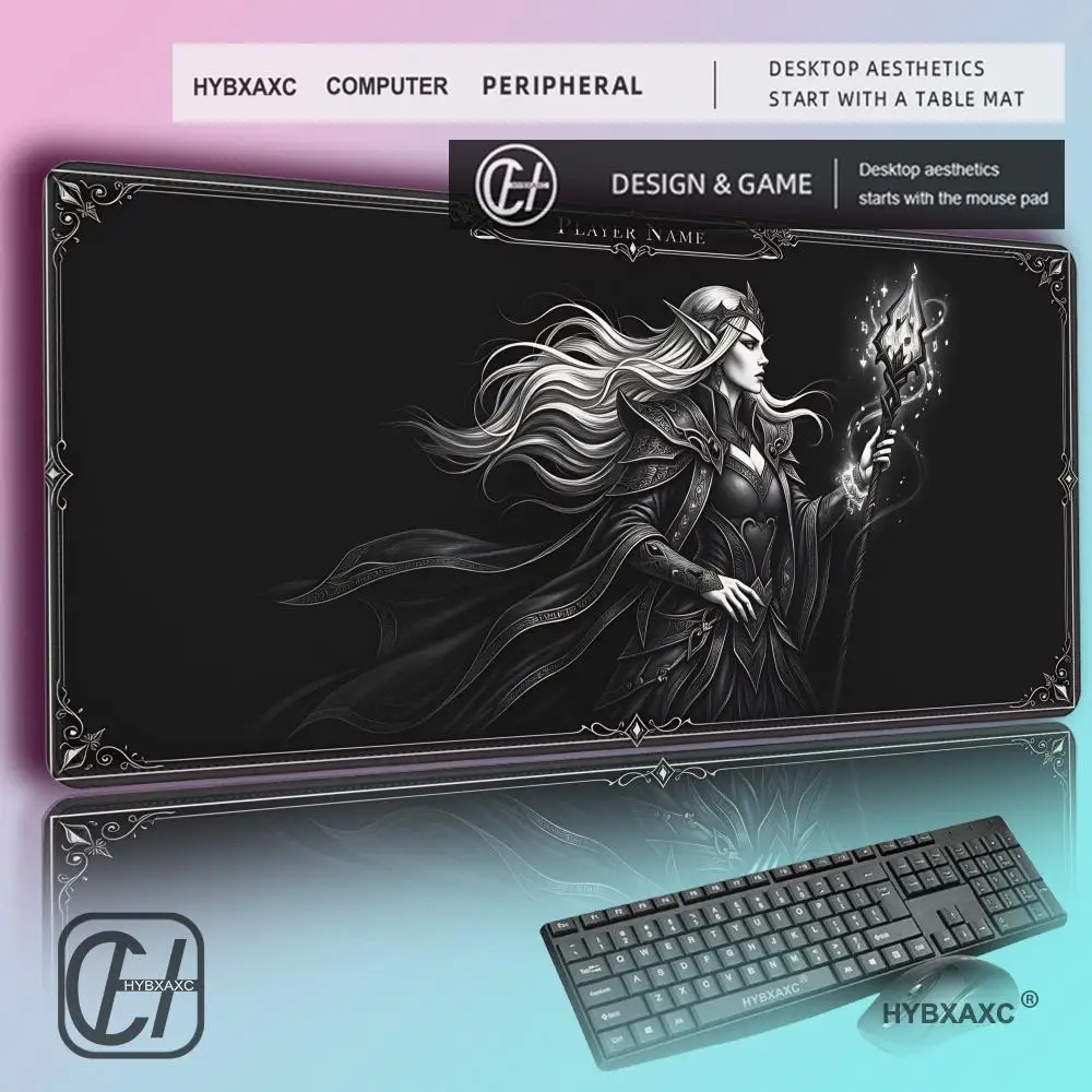 

HYBXAXC World of Warcraft Mage Gaming Mouse Pad Personalized DnD Wizard Gamer Mousepad Warcraft Accessories Warcraft Desk Pad