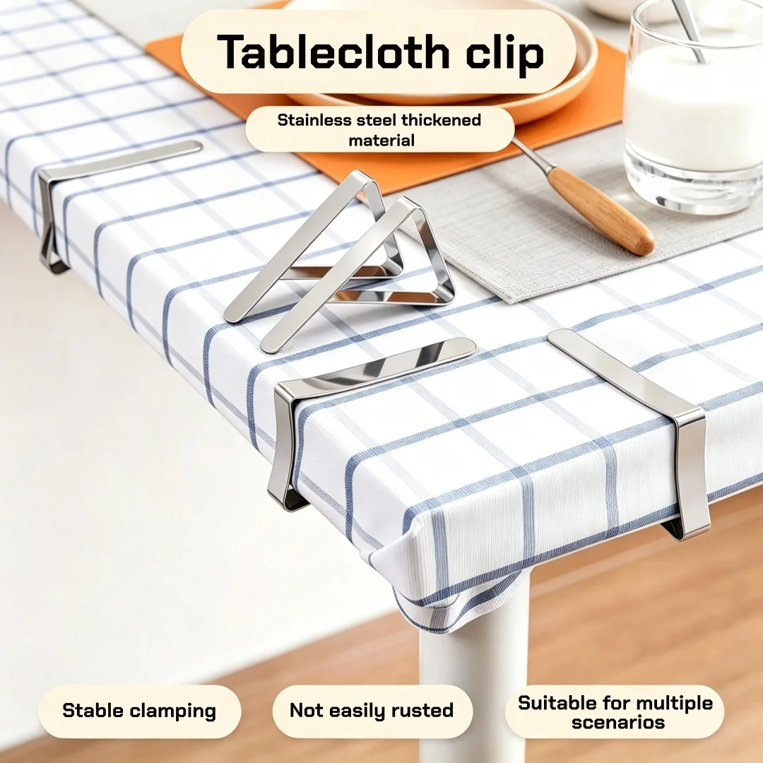 Heavy duty picnic table clip，stainless steel tablecloth clip，suitable for family weddings，parties，indoor，outdoor camping picnics