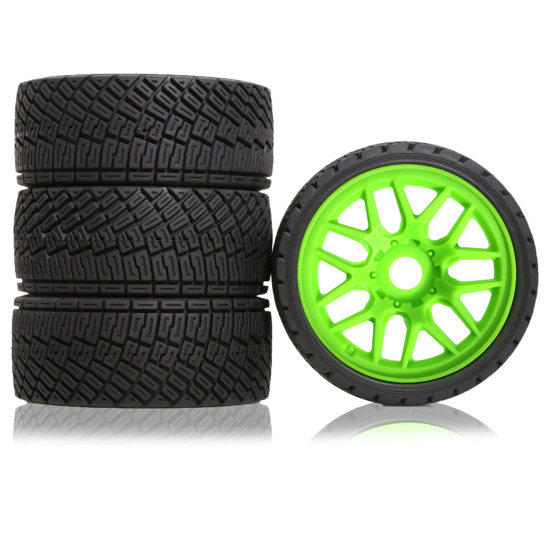 

1/8 1/7 RC On Road Tires and Plastic Wheels 17mm Hex Tyres OD 3.94'' for 1:8 1:7 Drift Car ARRMA Losi Kyosho Tamiya HPI WR8 HSP