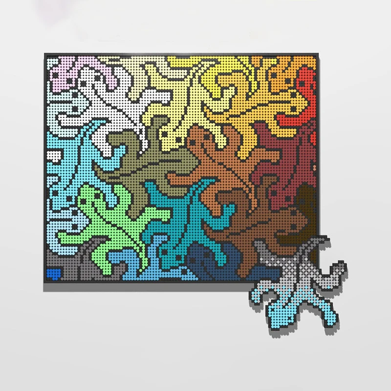 ชุดประกอบโมเดลงานศิลปะบล็อกตัวต่อ MOC สุดหรู ผลงานชิ้นดังเรื่อง “สัตว์เลื้อยคลาน” เทคโนโลยีโมดูลาร์ ของเล่นเด็ก DIY