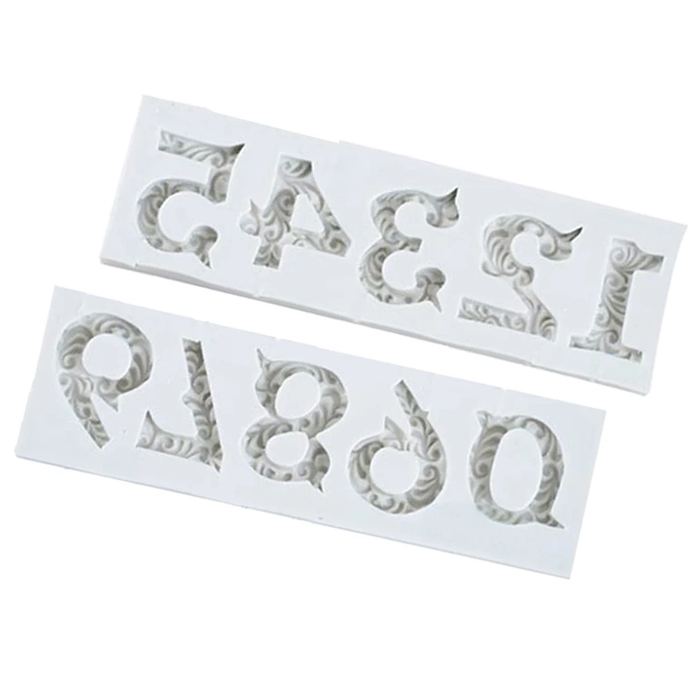 

Relief Chocolate Mold Numbers Fondant Baking Silicone Embossed Cake Crafts Gastronomy Fun Easy Clean Home Professional Use