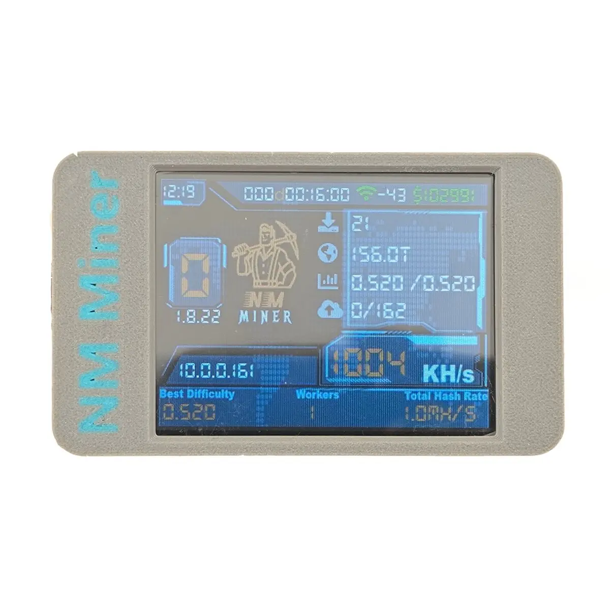 A26Z 1000KH/S PRO BTC Solo Miner Bitcoin Crypto Solo Lottery Miner 2.8 Inch Color Display Miner