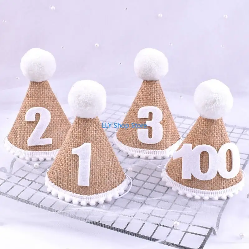 T8UD Universal Baby Party Hat 3 تاج قبعة حفلة عيد ميلاد الديكورات غطاء الرأس الكلاسيكي