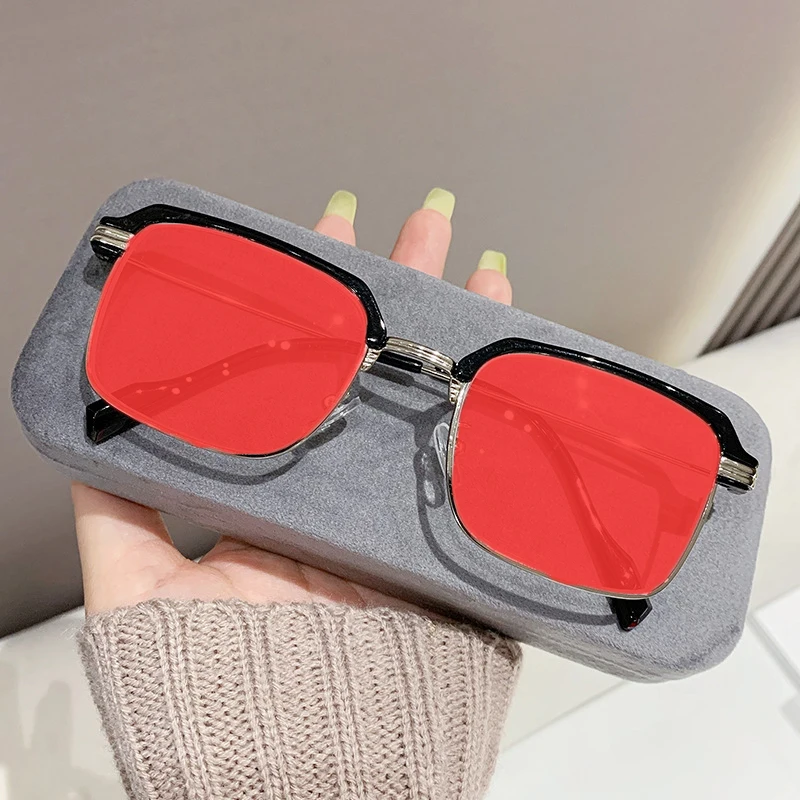 

Unisex Square Night Vision Eyewear Blue Light Blocking Glasses with Red Orange Lens Men Women Anti-fatigue Eyeglassea Frames