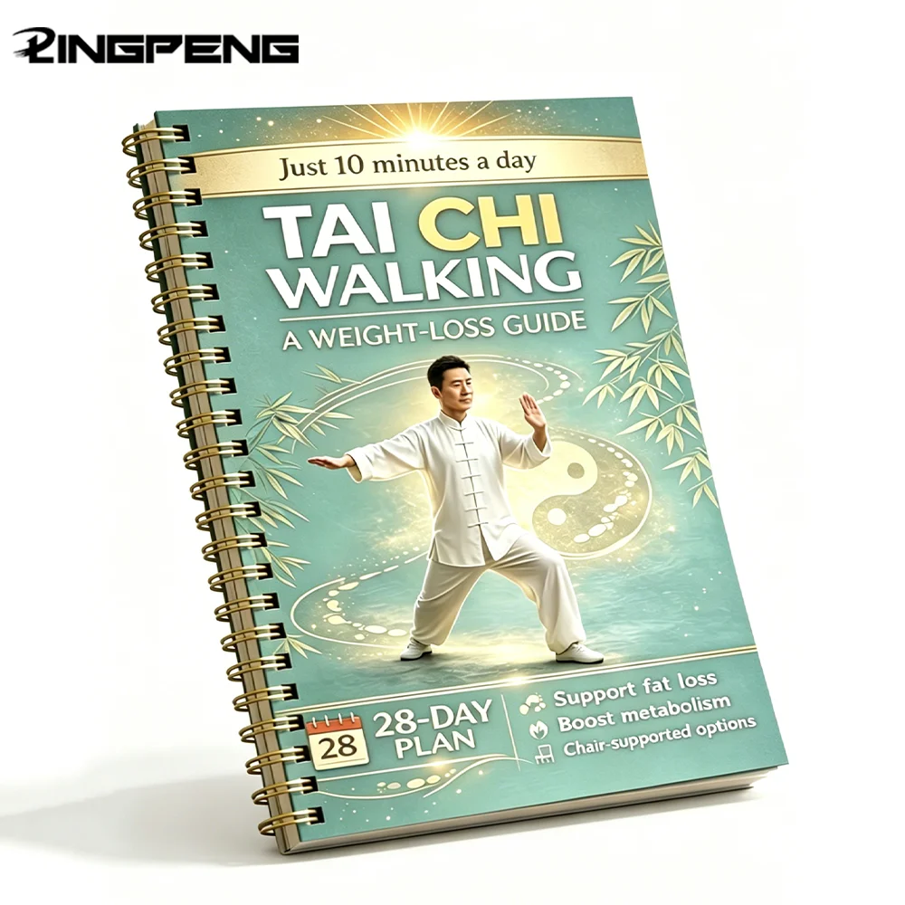 Yoga Handbook - Tai Chi Steps, Yoga Training Guide, 28 Day Training Plan, Improve Body Stability, Ideal for Elder Exercise