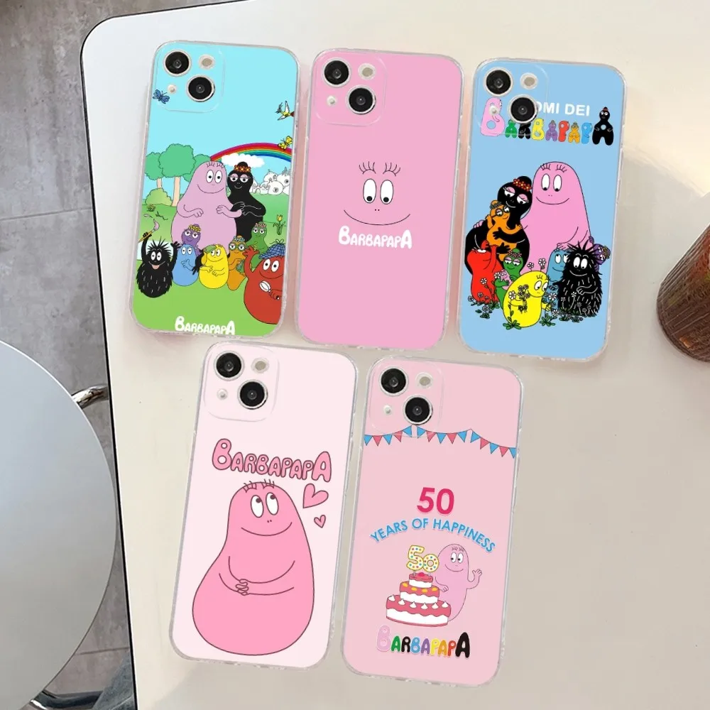 Cartoon B-Barbapapa Phone Case Silicone Soft for iphone 15 14 13 12 11 Pro Mini XS MAX 8 7 6 Plus X XS XR Cover