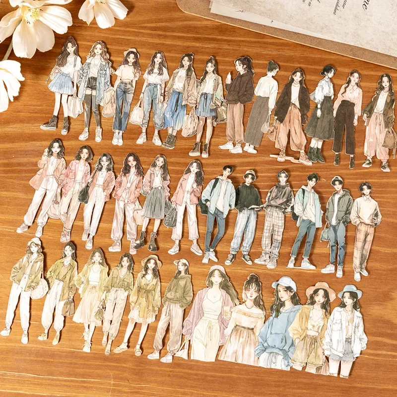 20pcs Daily necessities Clothing People Life Decoration Stickers Theater Casual Collage European Primer 133*80mm