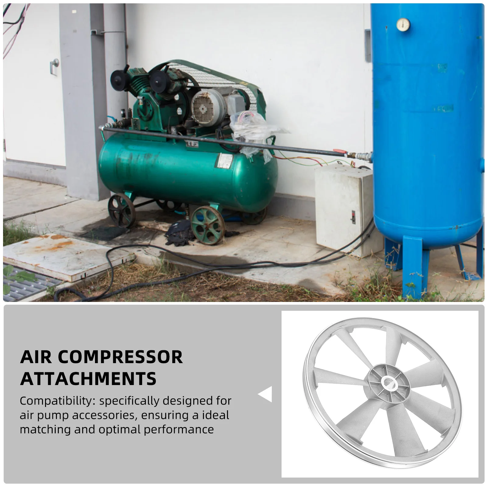 Acessórios para compressor de ar, polia de alumínio com ranhura única, transmissão estável, peças de bomba de ar compatíveis com eficiência