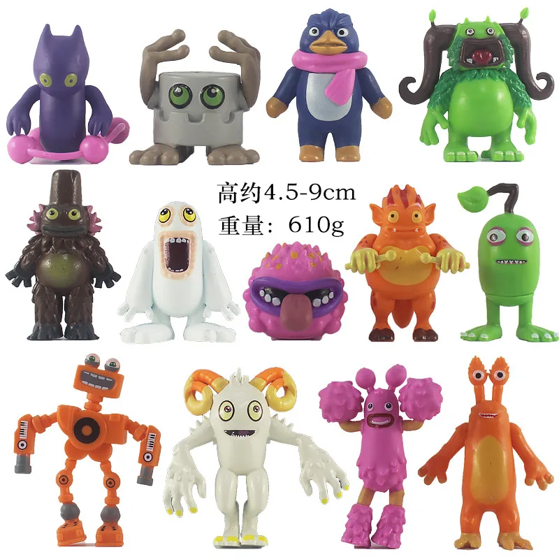 5.5 - 9cm 13-Piece Chorus Monster Animals Gk PVC Statue Action Figurine Desk Collectible Anime Model Toys Figures Gift