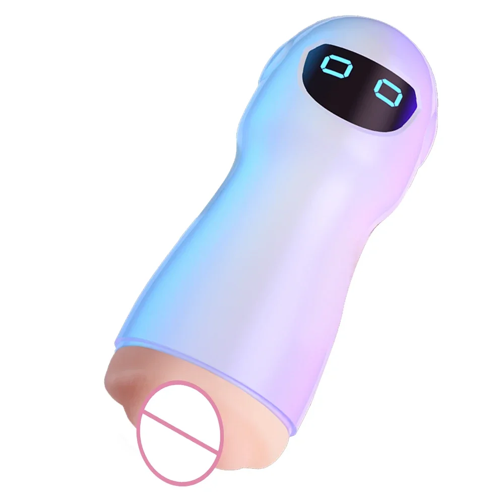 Automatic Male Masturbator Cup Vibration Blowjob Real Vagina Pocket Pussy Vibrating Bullet Penis Oral Adults Sex Toys For Men