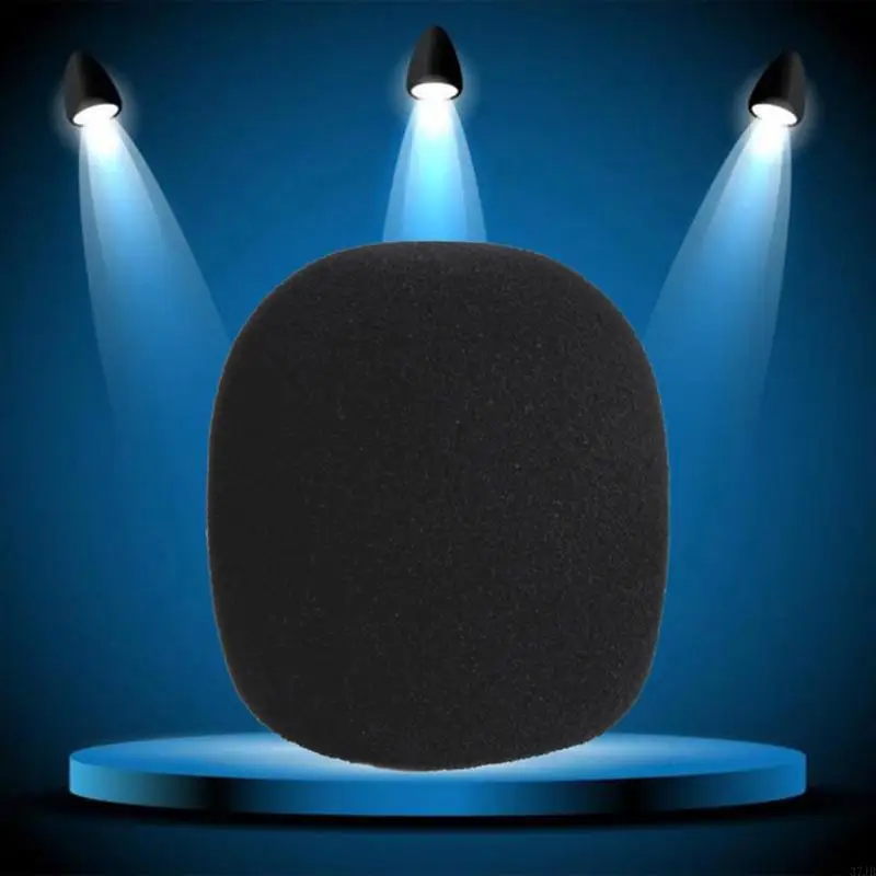 

37JB 5Pieces Black Sponge Washable Covers Condenser Microphone Soft and Thick Sponge Protectors 4mm Opening Covers Prop