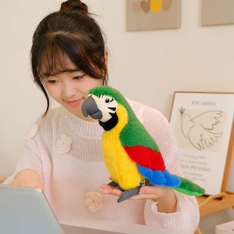 24CM Simulierte Papagei Plüsch Spielzeug Weiche Angefüllte Cartoon Tier Vogel Puppe Nette Sittiche Puppe Beschwichtigen Geschenke – Detail 7