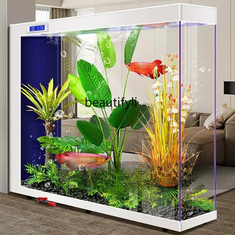 Super White Glass Lazy Change Water Living Room Floor Self-Circulation Ecological Aquarium Fish Tank