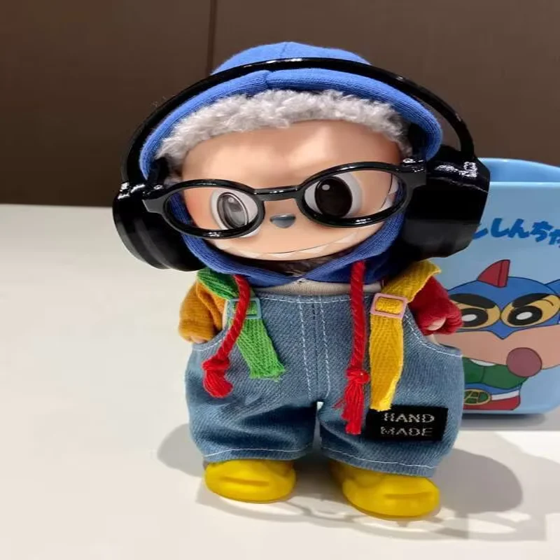 

denim overalls labubu pendant dolls Original Design 17cm Mini Doll'S designer Clothes Outfit Accessories V1 V2 luxury