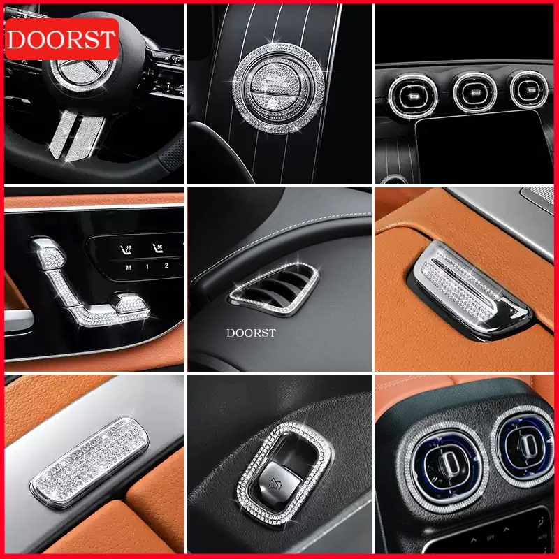 

For Mercedes Benz C Class W206 C180 C200 C220 C300 Interior Modification Center Console Trim Diamond Cover Crystal Sticker