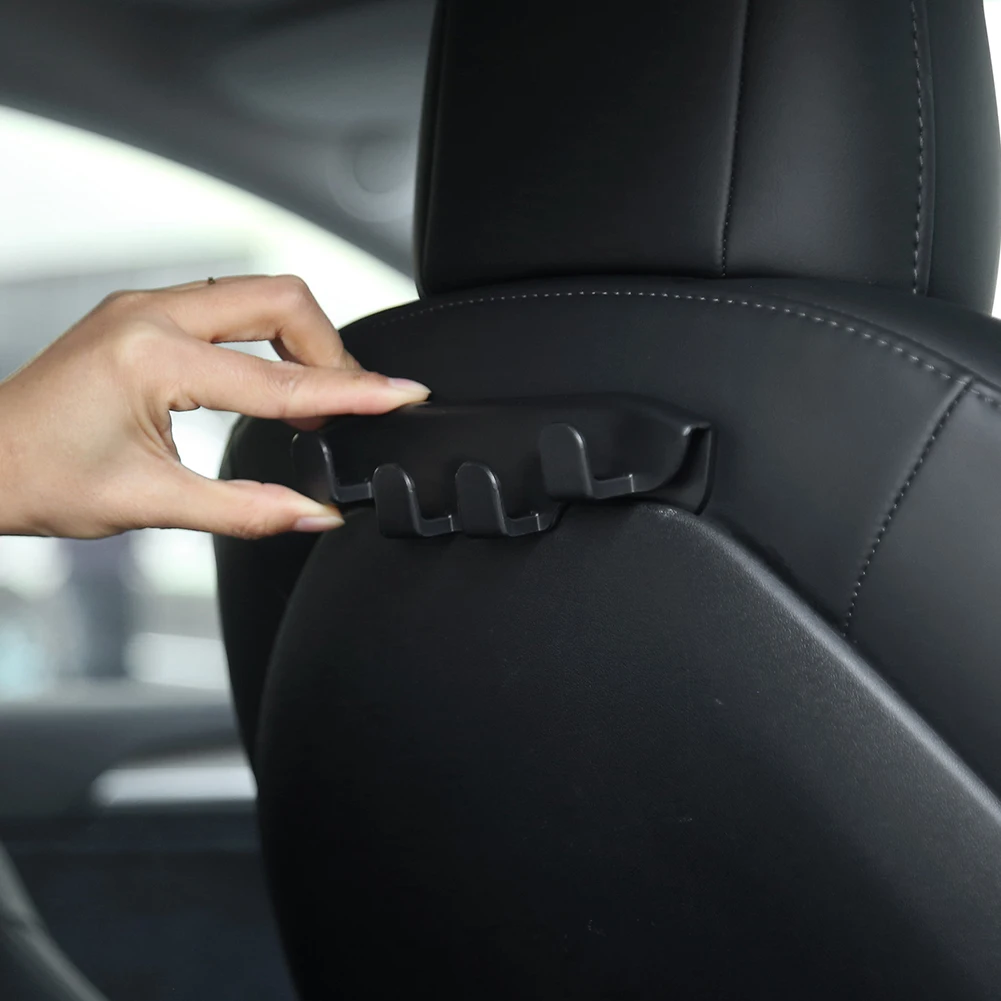 

Крючок для салона автомобиля, вешалка с 4 крючками, сумка, тканевый держатель для хранения, крючок для подголовника автомобильного сиденья для Tesla Model 3 Y, аксессуары