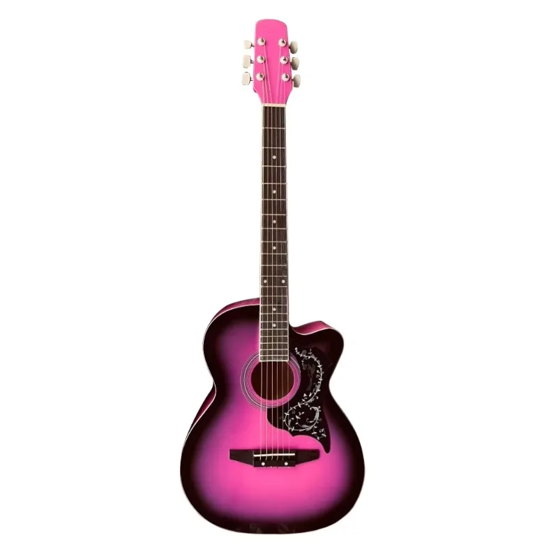 39 Inch Cutaway 6 Strings Different Color Acoustic Guitar For Students