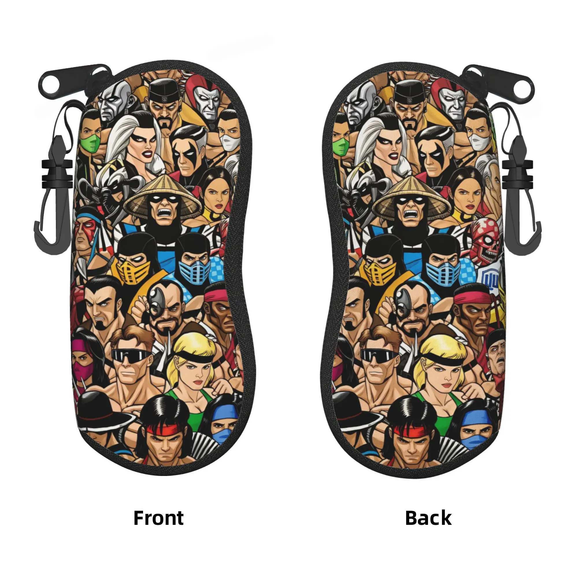 Estojo para óculos Mortal Kombat, masculino e feminino, com zíper, bolso para armazenamento de óculos, caixa para óculos