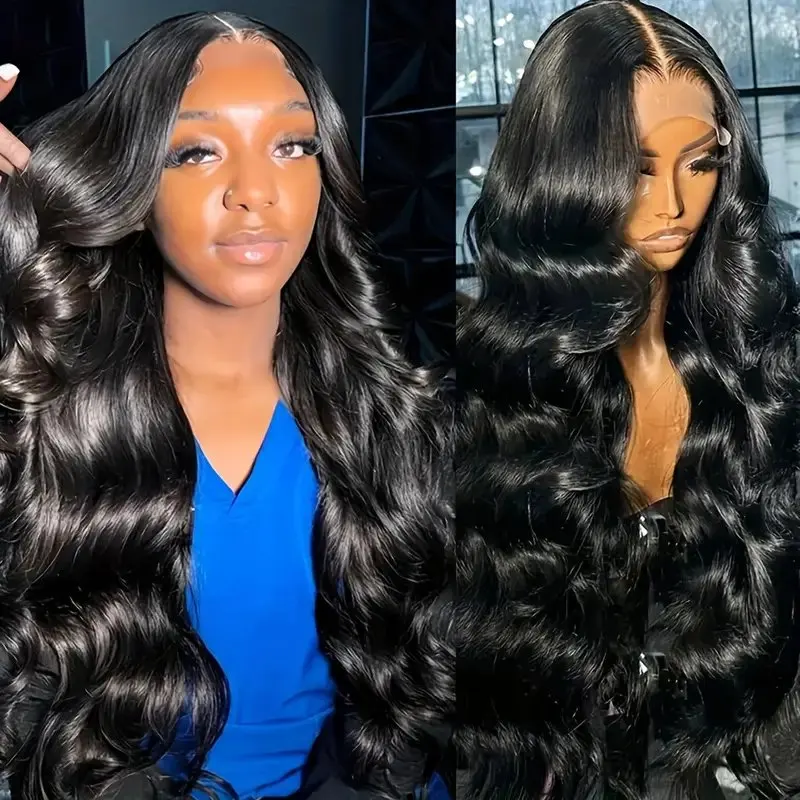 150% Natural Black 26 Inch 13x4 Lace Frontal Human Hair Wigs Body Wave Glueless Pre-Plucked 13X6 Front Water Wave For Women