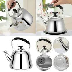 Stainless Steel Whistling Teakettle Large Capacity Thickened Tea Kettle Gas Stove Induction Cooker Fast Heating Base