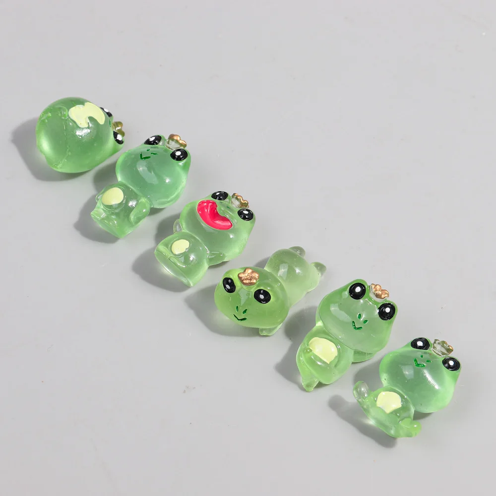 10pcs Cute 3D Frog Resin Bead Charms Green Animal Pendants for Keychain Necklace Earring DIY Jewelry Making Findings Accessories
