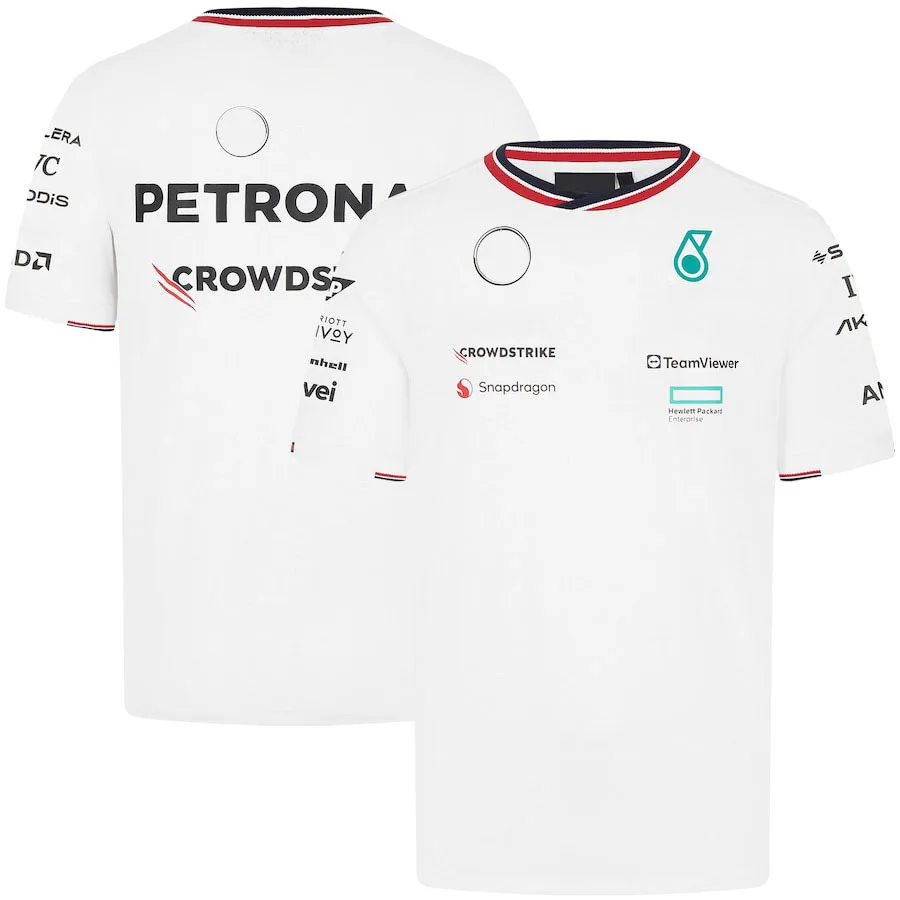 Summer Hot Selling Men's T-shirts 2024 New F1 Racing Short Sleeves, Petronas Team T-shirts Outdoor Sports Large Speed Drying Top