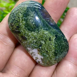 Green Moss Agate Stone Natural Crystals Healing Reiki Wicca Palm Meditation Garden Minerals Ornaments For Home Decoration