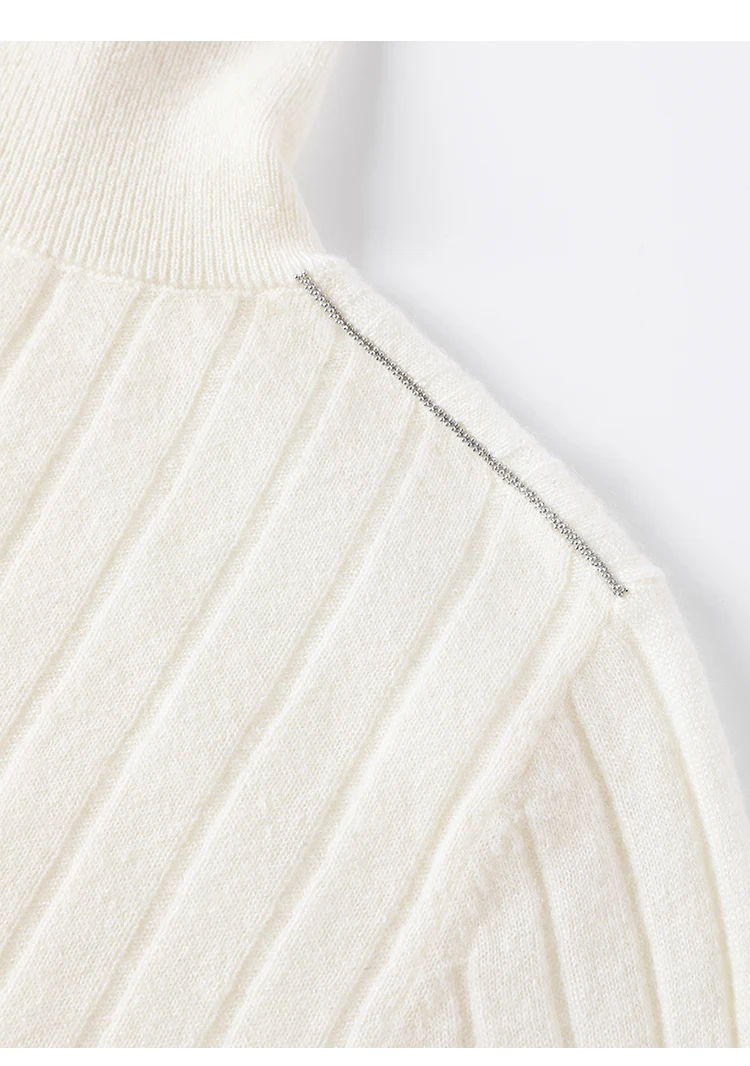 BY3521239 Luxuriöser Damen-Kaschmir-Rollkragenpullover, weicher, gerippter, schmal geschnittener Pullover, Winter-Strickware mit hohem Kragen – Detail 27