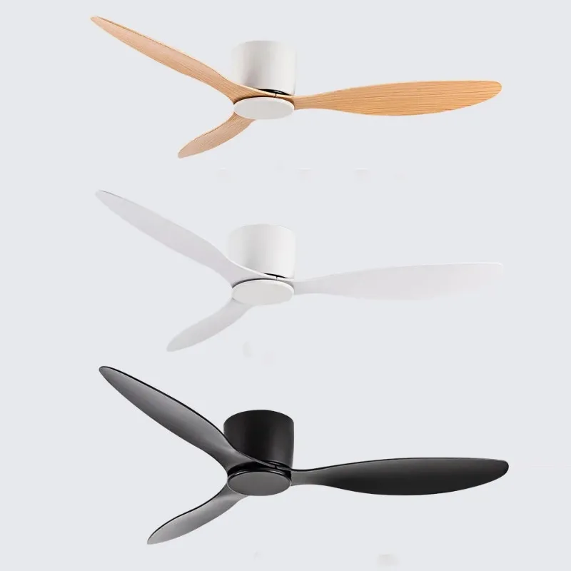 

Customizable Modern Led Ceiling Fan Without Lights DC Motor 6 Speeds Timing Fans Low Floor Loft Remote Control Fan With Lights