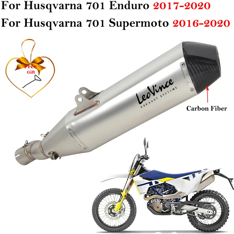 

For Husqvarna 701 Enduro Supermoto 2016 - 2020 Motorcycle Exhaust Escape System Modified Muffler With Middle Link Pipe DB Killer