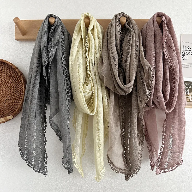 

Вязаный ажурный шарф-снуд в японском и корейском стиле с бантом, защита для шеи, элегантный аксессуар